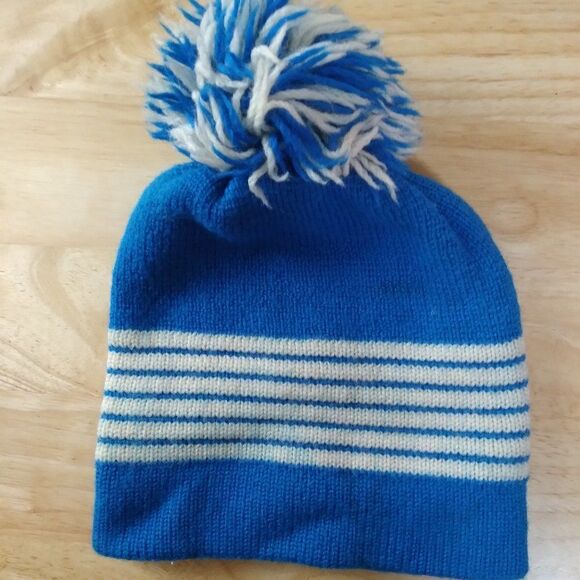 Vintage Meister Striped Knit Wool Pom Beanie Winter Hat - Picture 2 of 6